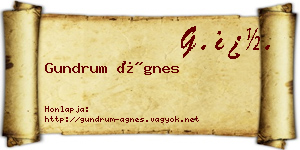 Gundrum Ágnes névjegykártya